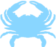 small silhouette of a crab