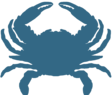 small silhouette of a crab