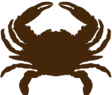 small silhouette of a crab