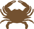 small silhouette of a crab